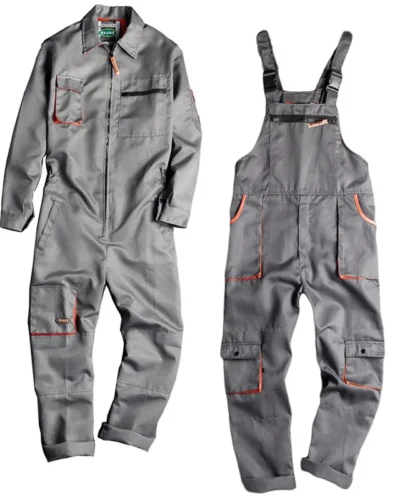 Men Long Sleeve Cargo Overalls Bib Pants Zipper Pockets Rompers Jumpsuit Fashion Labor Casual Coveralls Plus Size S-4xl