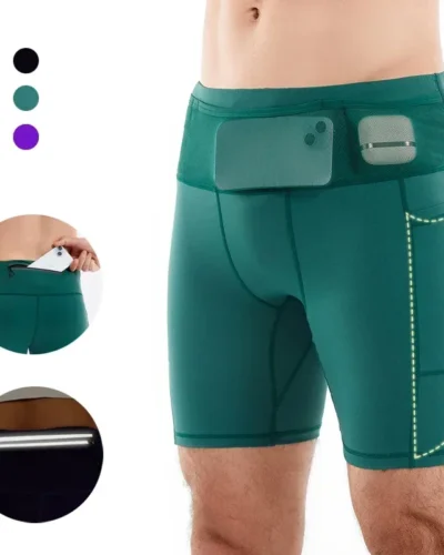 Mul-Pockets Compression Shorts 3.0 Men Marathon Running Shorts Quick Dry Exercise Training Jogging Cycling Fitness Tight Shorts -