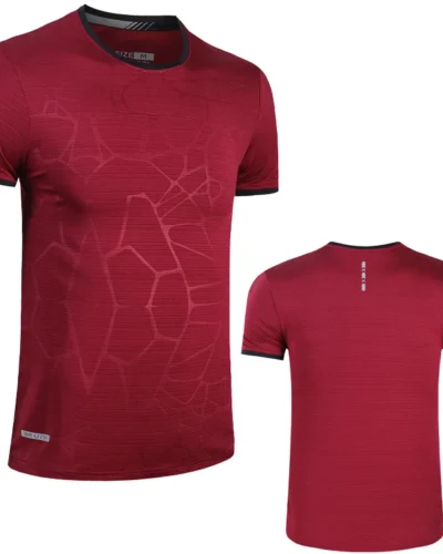 Breathable Print Shirts Running Sport Fashion Training Gym Lightweight Tops Fashion Men Workout Quick Dry Short Sleeve