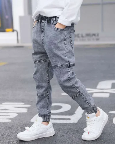 IENENS Kids Boys Jeans Baby Clothes Classic Pants Children Denim Clothing Infant Boy Casual Bowboy Bottoms Trousers 4-11 Years