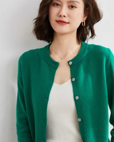 Women Cardigans Sweater O-neck Spring Autumn Knitted Cashmere Cardigans Solid Single Breasted Womens Sweaters 2022