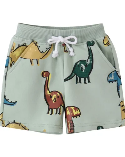 Jumping Meters 2-7T Summer Boys Shorts Dinosaurs Print Drawstring Baby Boys Girls Short Pants Animals  Children's Kids Trousers