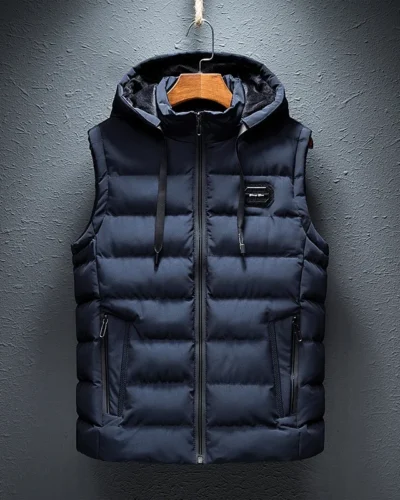 Vest Male Hooded Casual Loose Vest Jacket Mens New Autumn Warm Sleeveless Jacket Male Winter Casual Waistcoat Men Vest Plus Size