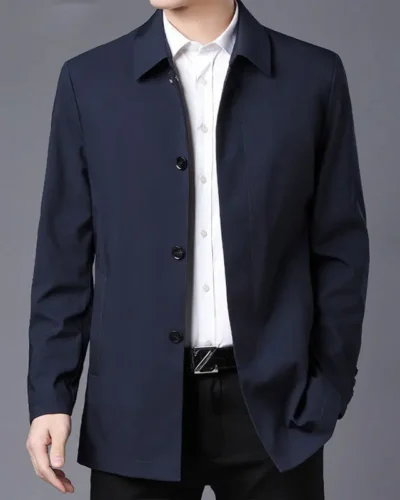 Casual Business Windbreak Jackets Men Coats Brand Top Quality Spring Men's Trench Coat Solid Color Mid-length Jacket male