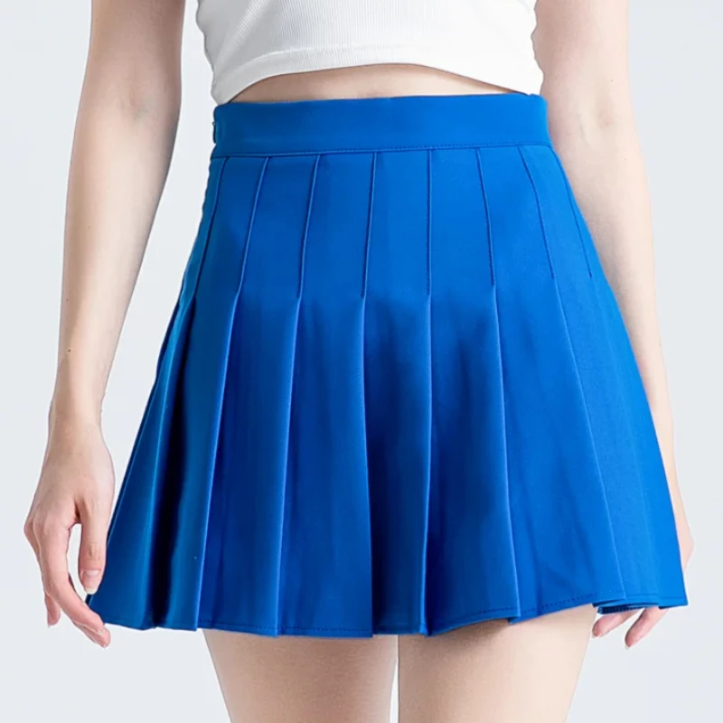 Mini Skirt Girls Red Pleated Saia Korean Style Harajuku Fashion Kawaii Clothes 2023 Autumn Blue Sports Skirts Skort For Woman