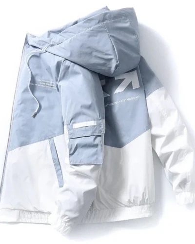 2023 Men's Spring and Autumn New Jackets High Street Trendy Printing Cargo Coat Stitching Color Windproof Pilot Jacket Male