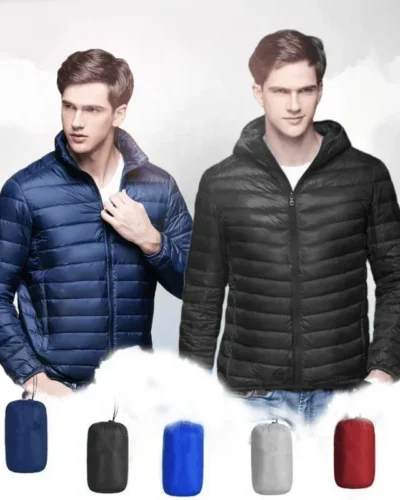 UETEEY 2024 Autumn Winter White Duck Down Jacket Men Light Weight Warm Waterproof Casual Outdoor Portable Male Puffer Coats
