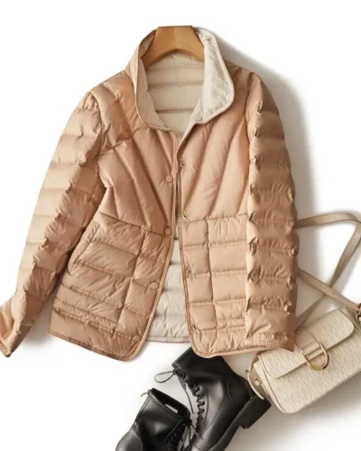 90% White Duck Down Women's Autumn and Winter New 2024 Down Jacket Korean Double-sided Collar Down Jacket Women Warm Jacket