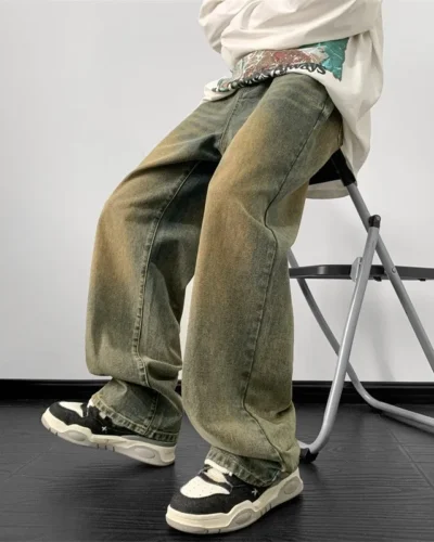 Jeans men Wide Leg Jeans Male Loose Straight Denim Pants 2024 Autumn Harajuku Vintage Blue Jean Trouser Streetwear Clothes