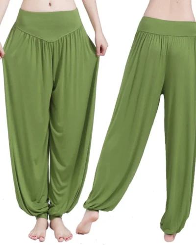 New Women casual harem pants high waist dance pants dance club wide leg loose long bloomers trousers  size