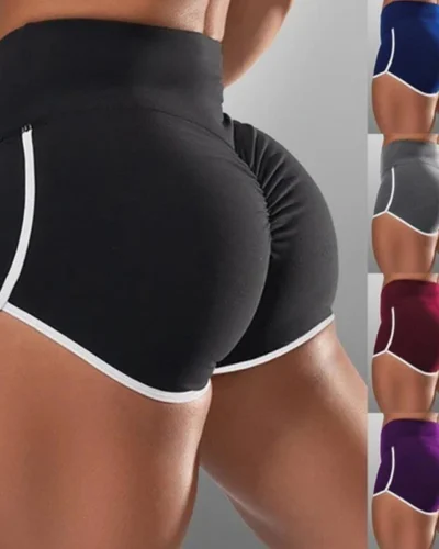 New Summer Sport Shorts Women High Waist Elasticated Seamless Fitness Leggings Push Up Gym Training Gym Tights Pocket Short