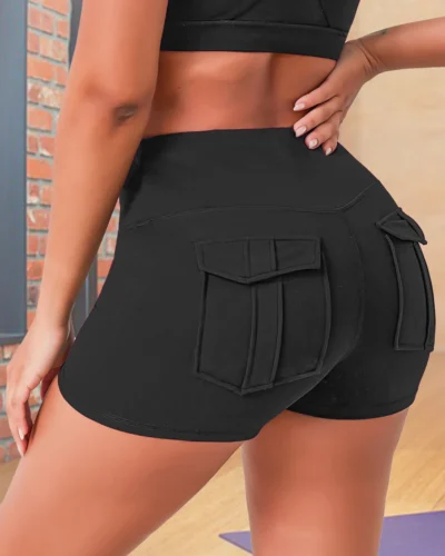 Tights With Pockets Women's Fitness Shorts Pilates Leggings Outdoor Yoga Casual Sports Naked Feel Compression Lady Gym Clothing