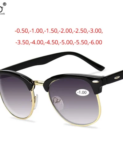 VANLOOK Finished Men's Glasses Myopia Womens Round Sunglasses 1.0 1.5