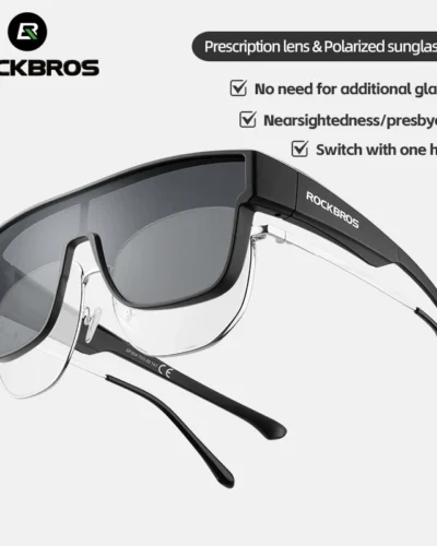 ROCKBROS Polarized Cycling Sunglasses Mutilfunctional Glasses UV Protection Set Glasses Frame Compatible Men's Women's Sunglass