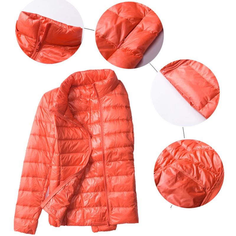 2024 New Casual 90% Ultra Light White Duck Down Jacket Women Autumn Winter Warm Coat Lady Jackets Female Hooded Parka - Image 6