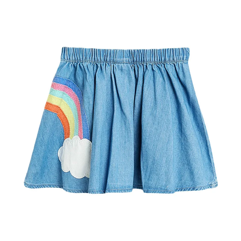 Little maven Baby Girls Summer Dress Unicorn Denim Skirt Lovely Casual Clothes Cotton for Toddler Infant Kids 2 to 7 year - Image 3