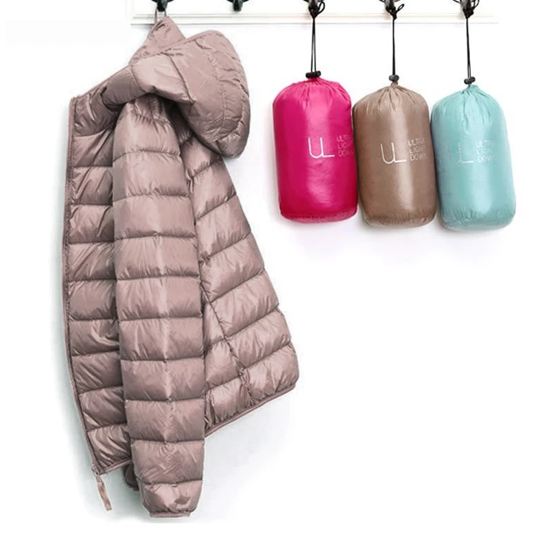 2024 New Casual 90% Ultra Light White Duck Down Jacket Women Autumn Winter Warm Coat Lady Jackets Female Hooded Parka - Image 5