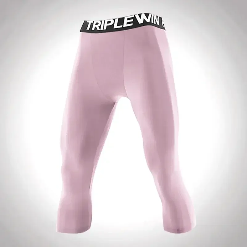 Men GYM Capri Running Tights Pants Kids Children Basketball Football Soccer Fitness Exercise Sport 3/4 Cropped Leggings Shorts - Image 4