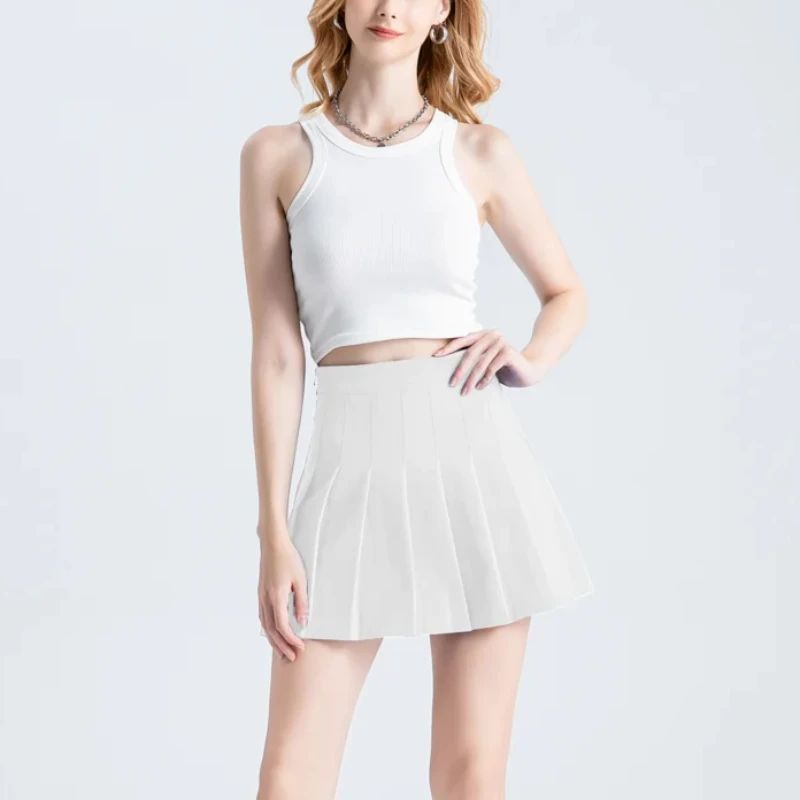 Mini Skirt Girls Red Pleated Saia Korean Style Harajuku Fashion Kawaii Clothes 2023 Autumn Blue Sports Skirts Skort For Woman - Image 3