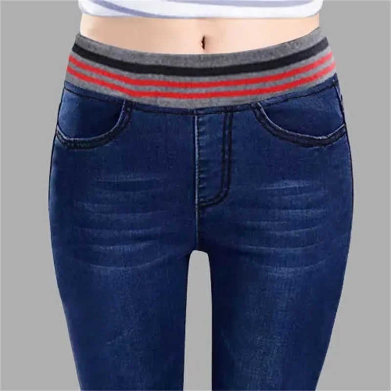 Oversize 40 Stretch Skinny Jeans Women Elastic High Waist Patchwork Pencil Vaqueros Casual Denim Pants Spring Cowboy Leggings - Image 3