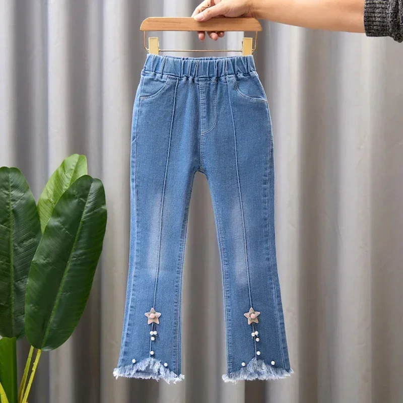 Kids Girls Jeans Pants for 2024 New Spring Autumn Long Flared Jeans Children's Pants 4-10Yrs Girls Cowboy Pants Trousers - Image 5