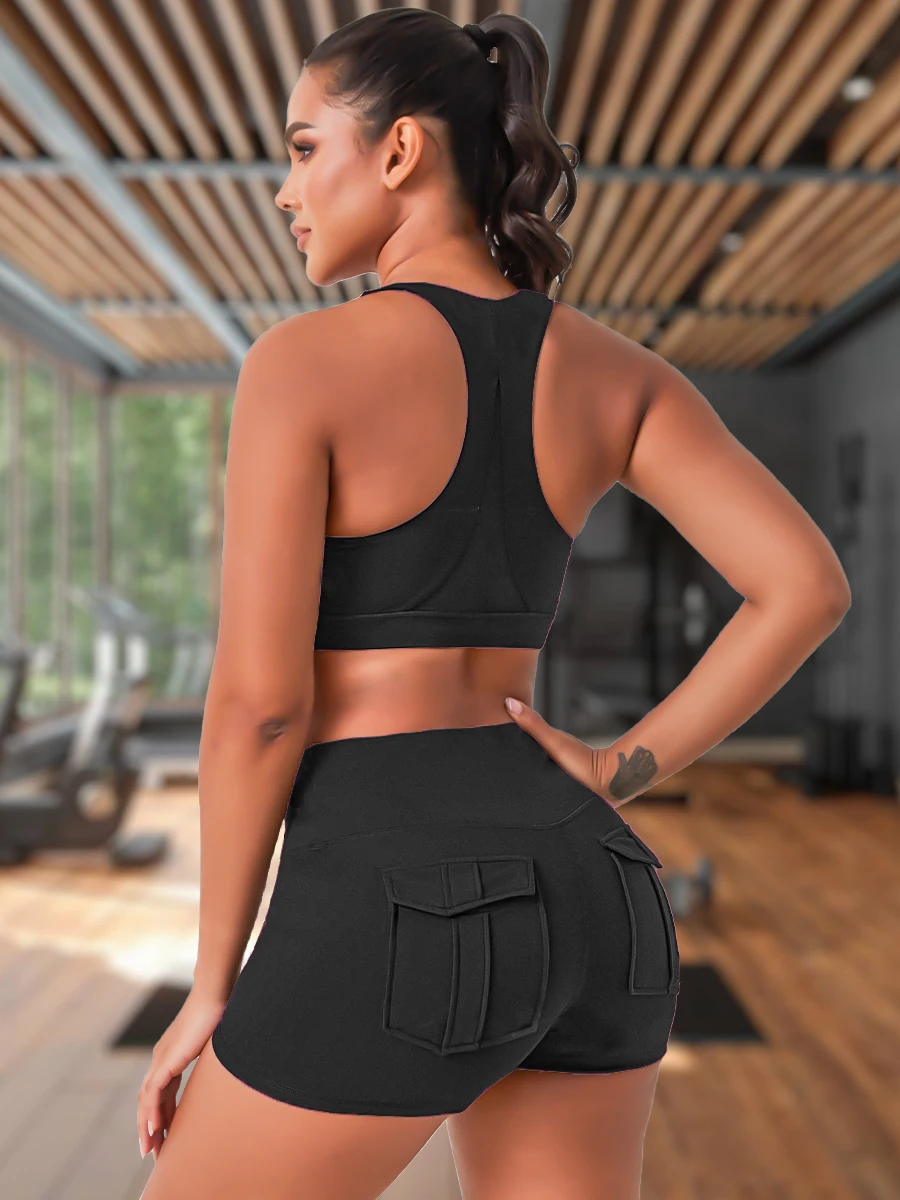 Tights With Pockets Women's Fitness Shorts Pilates Leggings Outdoor Yoga Casual Sports Naked Feel Compression Lady Gym Clothing - Image 2