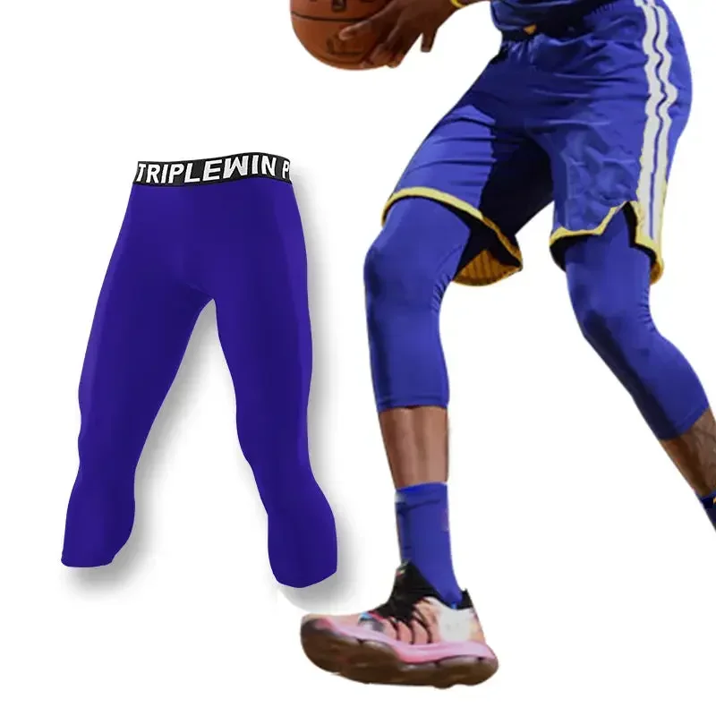 Men GYM Capri Running Tights Pants Kids Children Basketball Football Soccer Fitness Exercise Sport 3/4 Cropped Leggings Shorts - Image 5