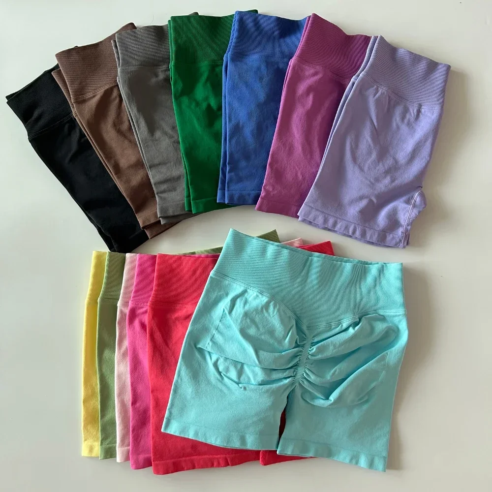Dynamic Shorts Seamless Women Scrunch Bum Yoga Shorts Ribbed High Waist Gym Shorts High Stretch Workout Running Biker Shortss - Image 2