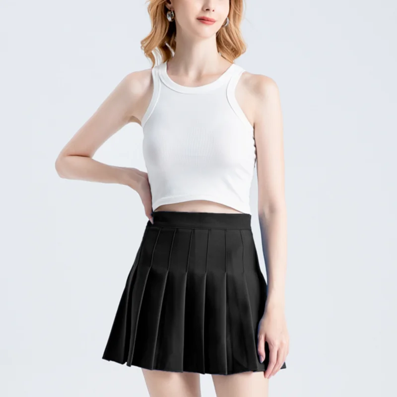 Mini Skirt Girls Red Pleated Saia Korean Style Harajuku Fashion Kawaii Clothes 2023 Autumn Blue Sports Skirts Skort For Woman - Image 2