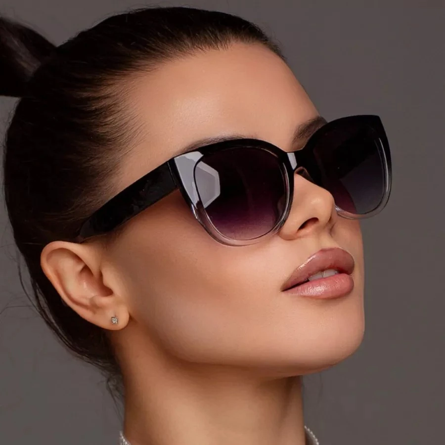 2025 NEW Trendy and Fashionable Cat Eye Large Frame Gradient Sunglasses for Men and Women - Image 2