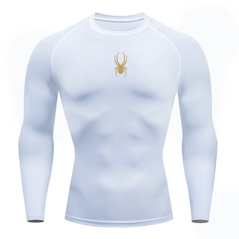 Men's Long Sleeves Spider Fitness Dry Fit T-shirt Gym Compression Shirt Sportswear Outdoor Sports Running Tees Tops Rashgard - Image 3
