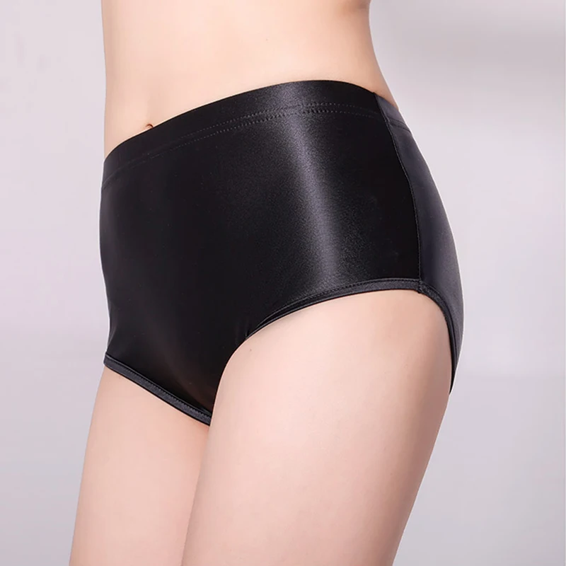 Japanese Satin Glossy Seamless Spandex Shorts Silky Smooth Sexy Solid Pants High Waist Tights Biker Running Workout for Women - Image 2