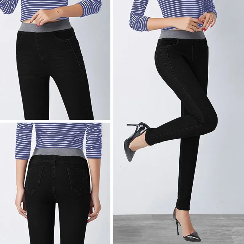 Oversize 40 Stretch Skinny Jeans Women Elastic High Waist Patchwork Pencil Vaqueros Casual Denim Pants Spring Cowboy Leggings - Image 6