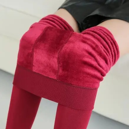 Women’s Winter Fleece Leggings – Punk Black High Waist Jeggings - Image 2