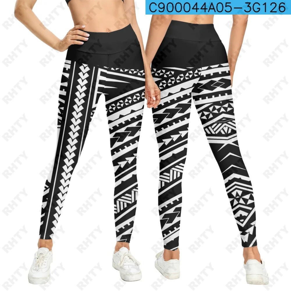 Women’s Flower Tahiti High-Waist Sport Leggings – 3D Yoga & Gym Pants - Image 3