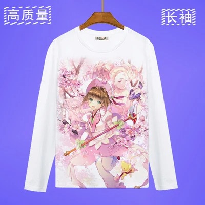 Girl Print long sleeves Shirt Card Captor Sakura FAMILY Womens T Shirt Fashion Women Shirts Summer Top Streetwear Female Clothes - Image 2