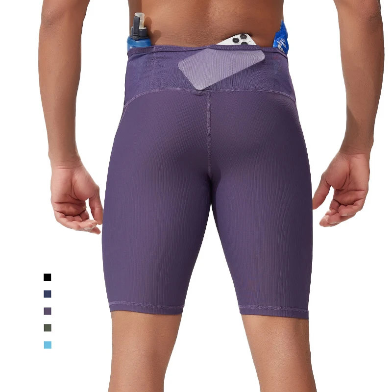 Men’s Quick-Dry Gym Compression Shorts with Mesh Back & Pockets